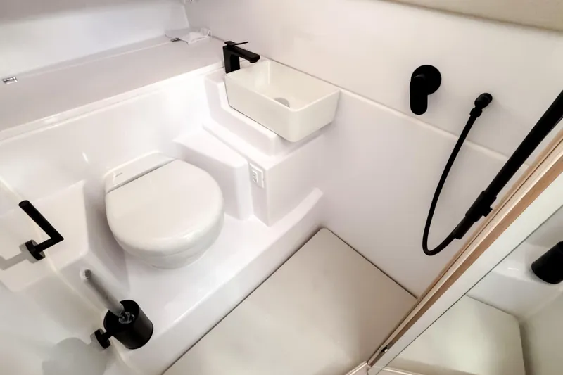 Slide: The Image of Modern bathroom in Axopar 45 Cross Top 2026 boat. - 38