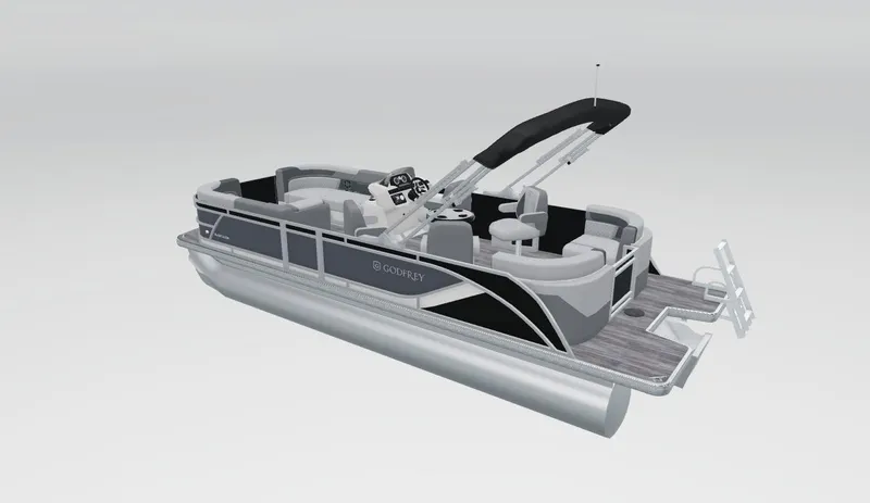 Slide: The Image of 2026 Godfrey Sweetwater 2286 QS pontoon boat with sleek design and modern features. - 42