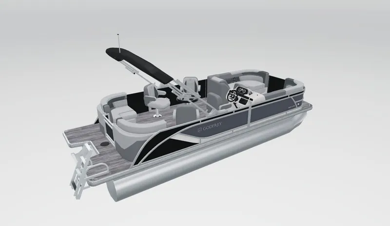 Slide: The Image of 2026 Godfrey Sweetwater 2286 QS pontoon boat, sleek design, spacious seating, modern features. - 43