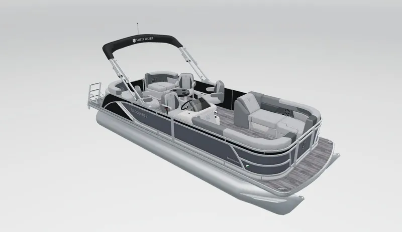 Slide: The Image of 2026 Godfrey Sweetwater 2286 QS pontoon boat with sleek design and spacious seating. - 44
