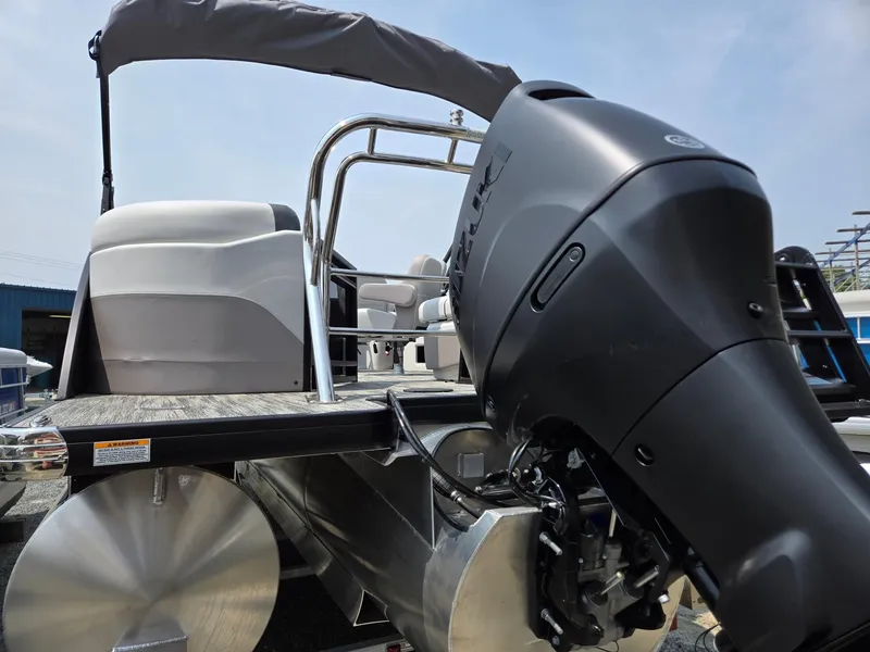 Slide: The Image of 2026 Godfrey Sweetwater 2286 QS pontoon boat with powerful outboard motor. - 6