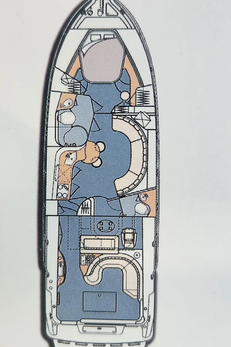 Slide: The Image of Floor plan of a 1997 Sea Ray 450 yacht, showcasing interior layout and design. - 5