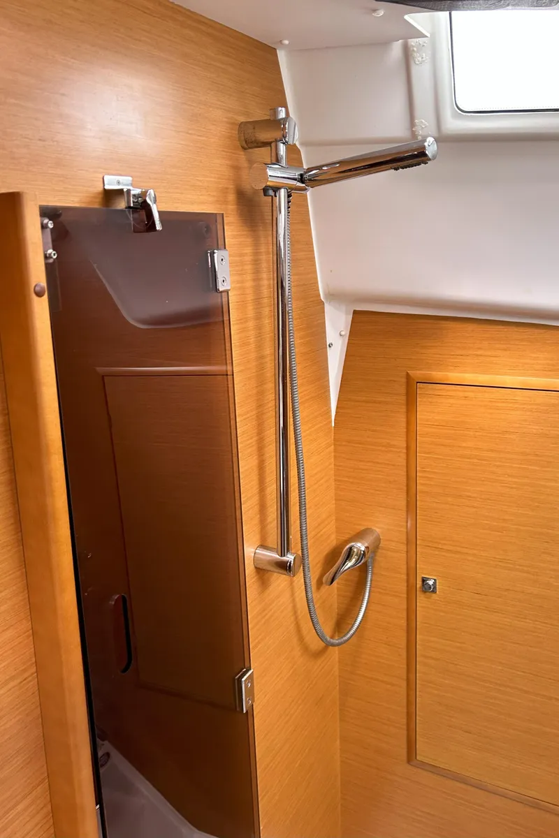 Slide: The Image of Interior shower area of 2012 Jeanneau Sun Odyssey 379 sailboat. - 28
