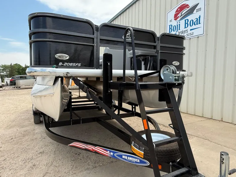 Slide: The Image of 2018 Misty Harbor 2085 Biscayne Bay FS pontoon boat on trailer at Boji Boat Brokers. - 3