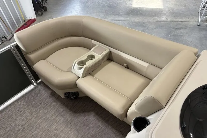 Slide: The Image of Luxurious seating on 2025 Godfrey Xperience 2086 SBX pontoon boat with cup holders. - 5