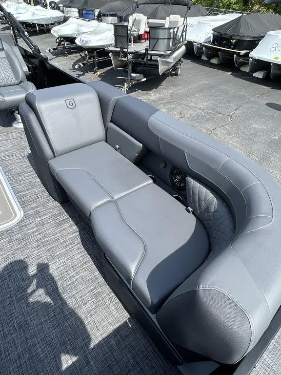 Slide: The Image of 2025 Godfrey Sweetwater 2286 SFLC boat with gray seating and iMPACT Center Tube Package. - 6