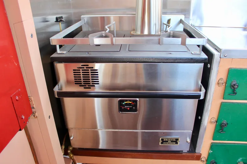 Slide: The Image of Stainless steel stove in 1961 Custom 32' William Garden Tug kitchen. - 21