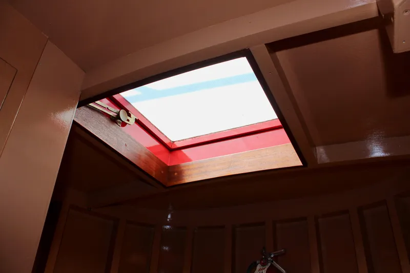 Slide: The Image of Interior view of 1961 Custom 32' William Garden Tug with open skylight. - 33