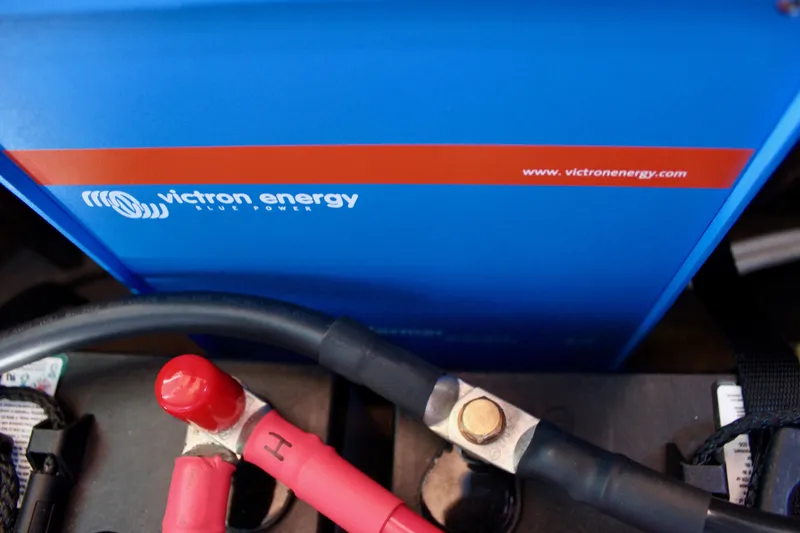 Slide: The Image of Victron Energy battery setup on 1961 Custom 32' William Garden Tug. - 37