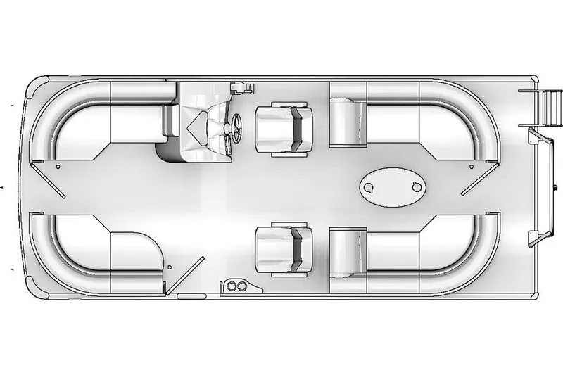 Slide: The Image of Top view of 2025 Berkshire 22RFX CTS pontoon boat layout. - 11