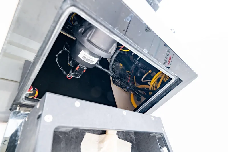 Slide: The Image of Edgewater 248 CX 2026 model's internal wiring and components view. - 33