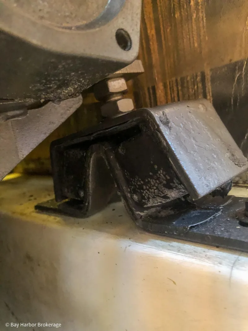 Slide: The Image of Engine mount detail of a 1992 Catalina 42 sailboat. - 44