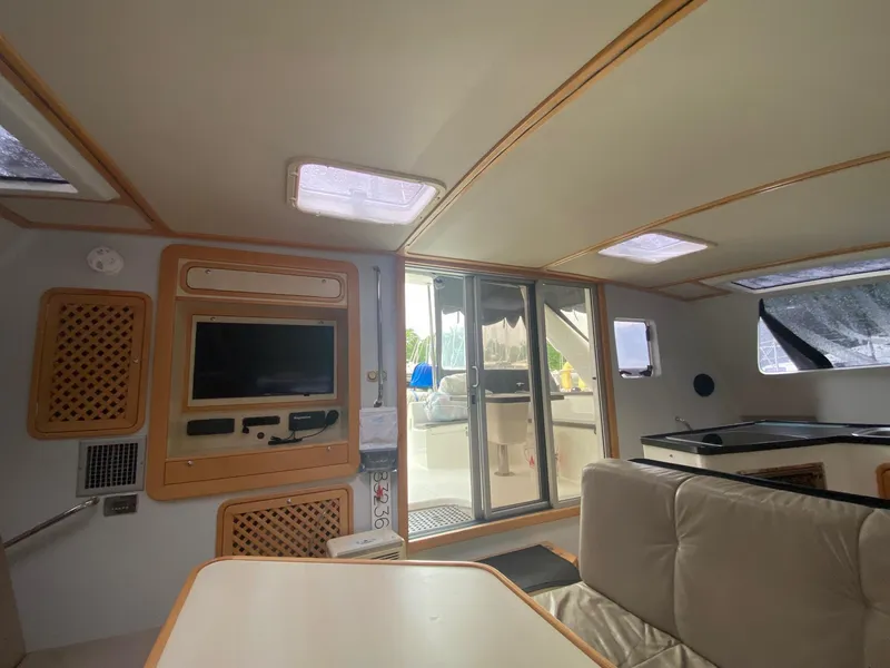 Slide: The Image of Interior of 2016 Celtic Yachts 40, featuring cozy seating and modern amenities. - 43