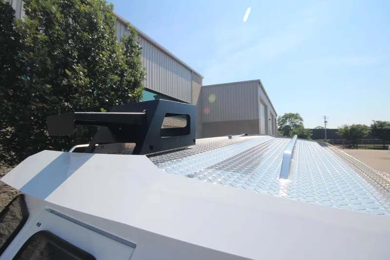 Slide: The Image of 2026 Weldcraft 220 Ocean King F250 boat roof detail, featuring sleek design and metallic finish. - 30