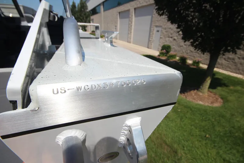 Slide: The Image of Close-up of 2026 Weldcraft 220 Ocean King F250 boat hull identification number. - 31