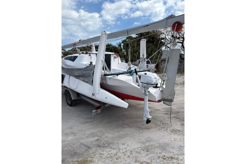 Slide: The Image of 2012 Corsair Dash 750 #413 sailboat on trailer, ready for transport. - 15