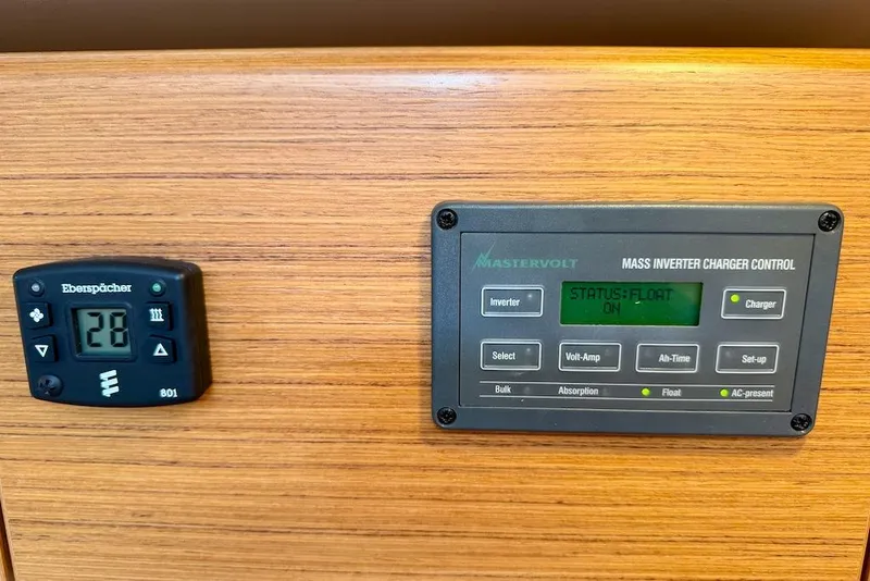 Slide: The Image of Control panels on 2016 X-Yachts Xp38, featuring Eberspächer and Mastervolt systems. - 42