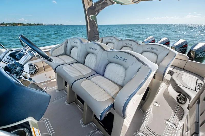 Slide: The Image of Luxury seating on 2021 MTI V42 boat with ocean view. - 48