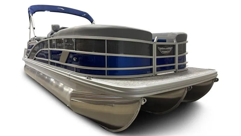 The Image of 2025 Bennington 22 MFB pontoon boat with sleek design and blue accents. - 1