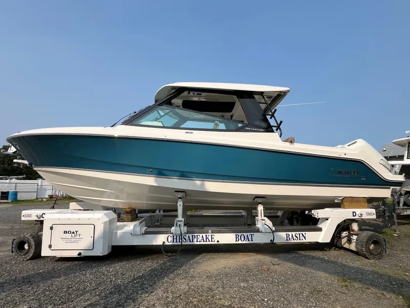The Image of 2025 Boston Whaler 330 Vantage boat on trailer at Chesapeake Boat Basin. - 0