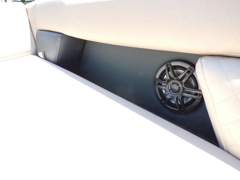 Slide: The Image of 2025 Godfrey Sweetwater 2286 SB boat interior with speaker detail. - 2