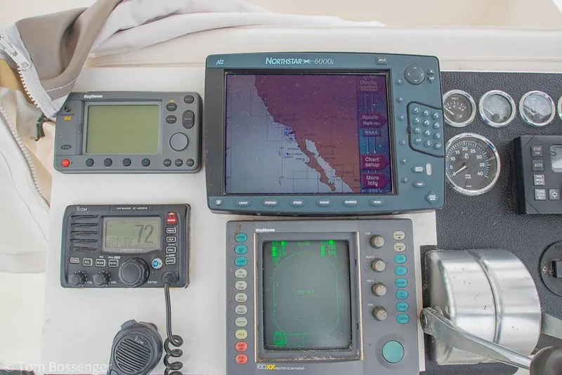 Slide: The Image of Boat navigation equipment on a 1996 Mediterranean 38 Convertible. - 33