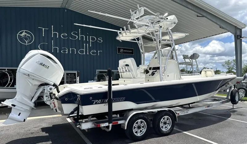 Slide: The Image of 2025 Pathfinder 2600 TRS boat with Yamaha engine at The Ships Chandler dealership. - 17