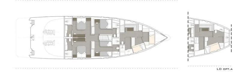 Slide: The Image of Floor plan of 2027 Custom Tufan and Brothers Mako Shark yacht, showcasing interior layout. - 33