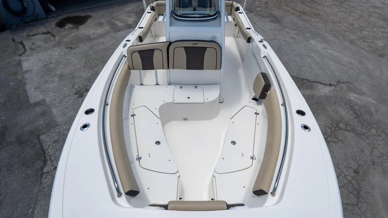 Slide: The Image of 2020 Tidewater 232 LXF boat with spacious seating and sleek design. - 20