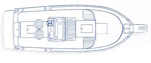 Slide: The Image of Top view schematic of a 2003 Shamrock 220 Cuddy boat layout. - 21