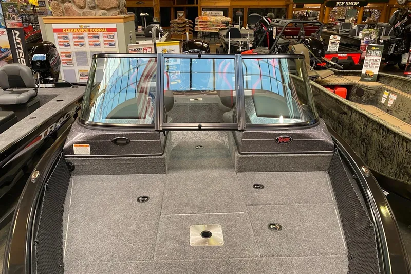 Slide: The Image of 2025 Ranger VS1682SC Angler boat interior with spacious deck and windshield. - 3