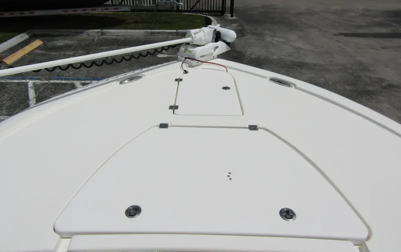 Slide: The Image of Bow of 2021 Tidewater 2700 Carolina Bay boat with trolling motor. - 10