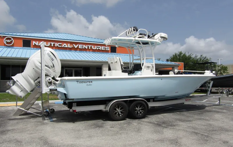 Slide: The Image of 2021 Tidewater 2700 Carolina Bay boat on trailer at Nautical Ventures dealership. - 4