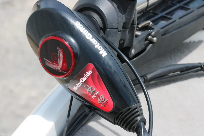 Slide: The Image of MotorGuide trolling motor on 2009 Triton 17 Explorer boat. - 19