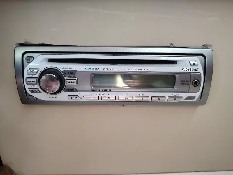 Slide: The Image of Sony marine stereo system in a 1987 Catalina C-34 boat. - 45