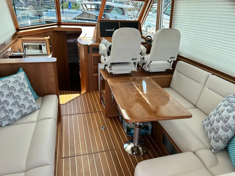 Slide: The Image of 2026 Sabre 45 Salon Express yacht interior with sleek design and modern amenities. - 3