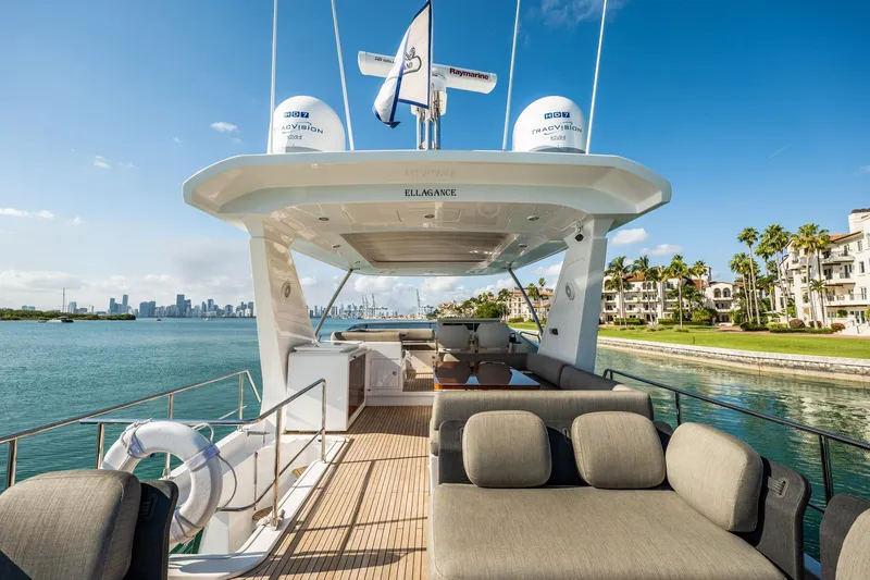 Slide: The Image of Luxurious 2017 Azimut 66 yacht with spacious deck, scenic waterfront view. - 47