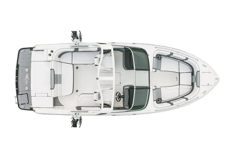 Slide: The Image of Steering wheel and dashboard of 2020 Chaparral 257 SSX boat with modern controls. - 9