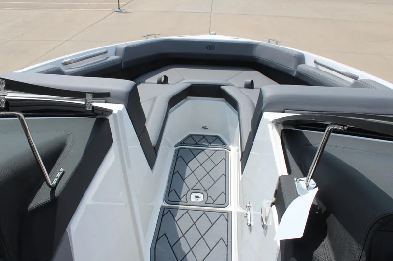 Slide: The Image of 2026 Cobalt R4 boat interior with sleek seating and modern design. - 25