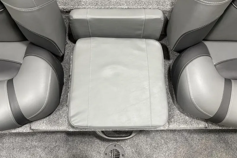 Slide: The Image of 2025 Tracker Pro Team™ 190 boat interior with gray cushioned seating. - 17