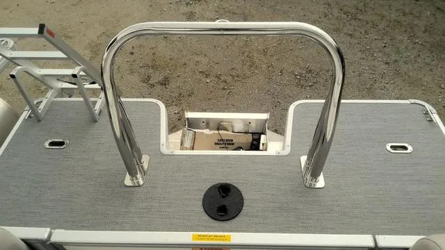 Slide: The Image of 2025 Godfrey Pontoons Xperience 2286 SBX Sport Tube deck with stainless steel railing. - 13