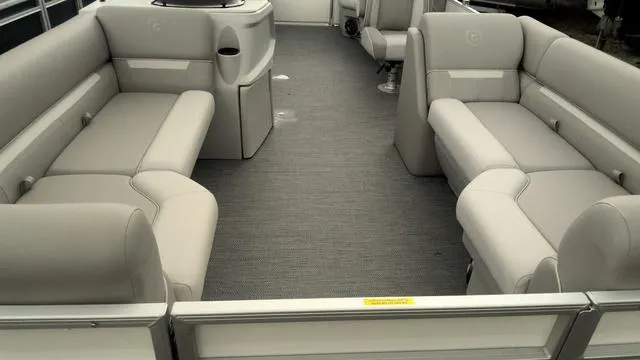 Slide: The Image of 2025 Godfrey Pontoons Xperience 2286 SBX interior with spacious seating and modern design. - 3