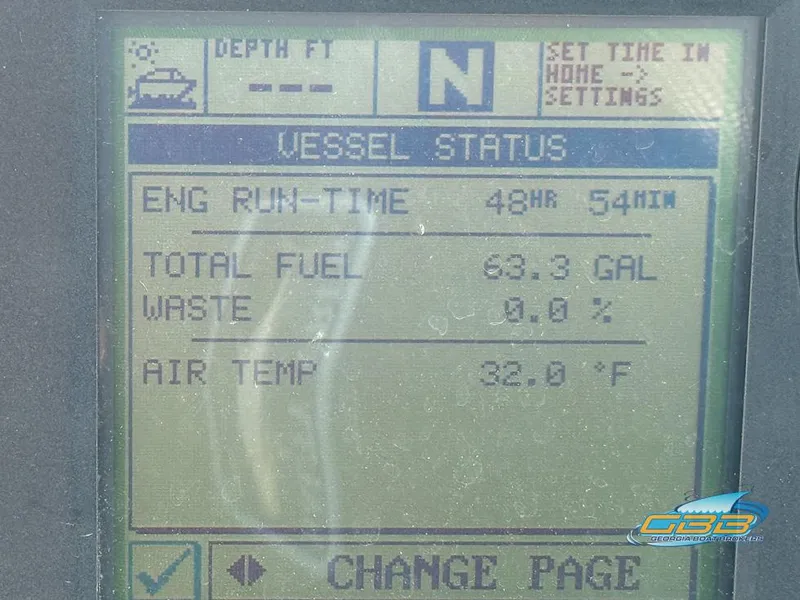 Slide: The Image of Display screen showing vessel status of 2008 Sea Ray 270 SLX boat. - 30