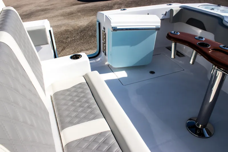 Slide: The Image of Luxury seating and table on 2026 Front Runner 43 Catamaran deck. - 18