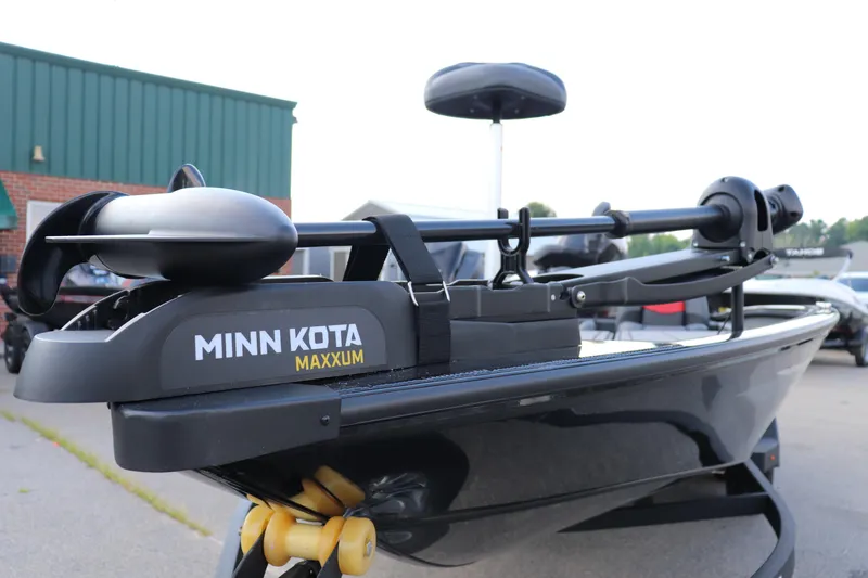Slide: The Image of 2025 Tracker Savage 215 boat with Minn Kota Maxxum trolling motor. - 2
