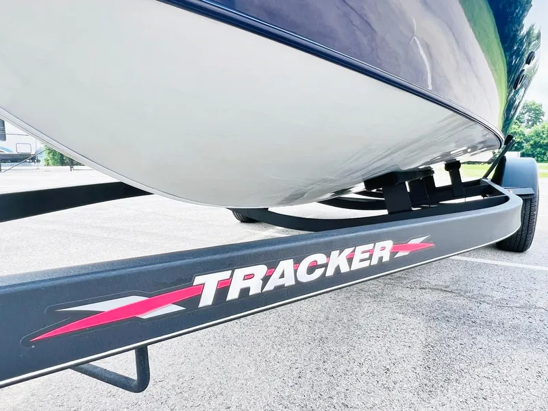 Slide: The Image of 2023 Tracker Pro Guide V-175 WT boat on trailer, close-up view. - 31