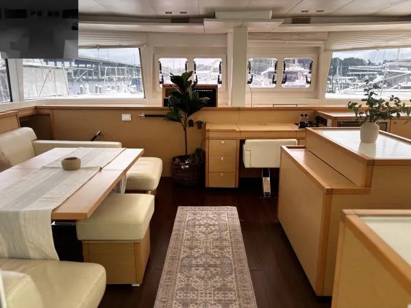Slide: The Image of Luxurious interior of 2012 Lagoon 560 yacht with elegant seating and modern decor. - 2