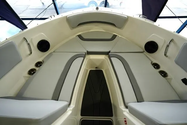 Slide: The Image of 2025 Bayliner V20i boat interior with sleek seating and modern design. - 3