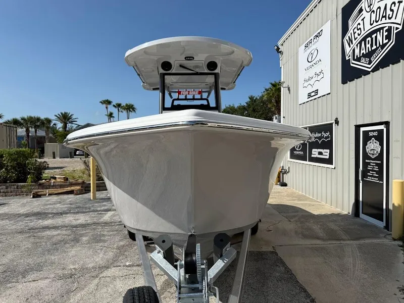 Slide: The Image of 2025 Sea Pro 242 Center Console boat on trailer at West Coast Marine. - 3