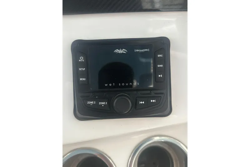 Slide: The Image of Wet Sounds audio system on 2021 Sea Cat 260 boat dashboard. - 21
